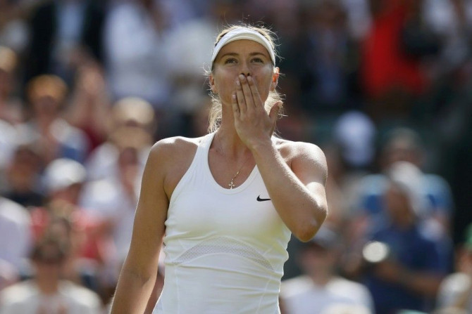 Maria Sharapova Of Russia Blows A Kiss After Defeating Samantha Murray Of Britain In Their Women's Singles Ttennis Match At The Wimbledon Tennis Championships, In London