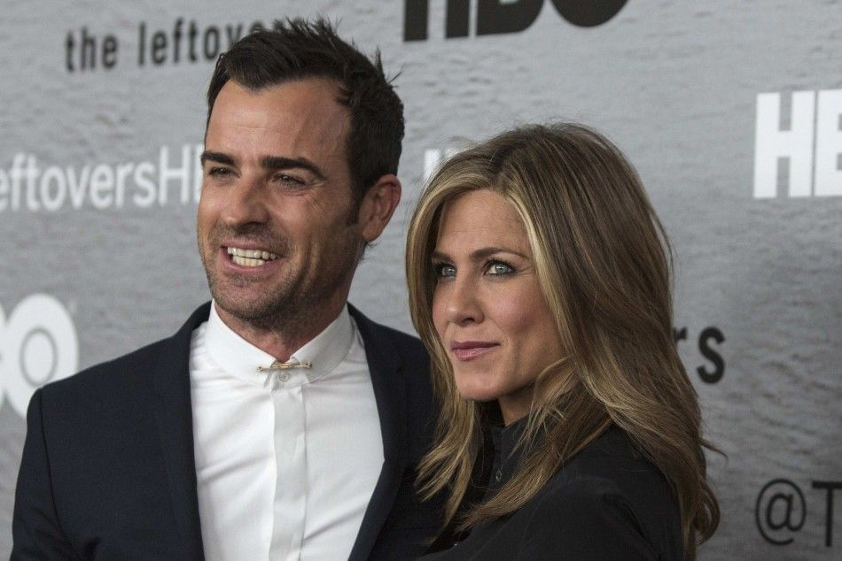 Justin Theroux and Jennifer Aniston arrive at season premiere of HBOs quotThe Leftoversquot in New York