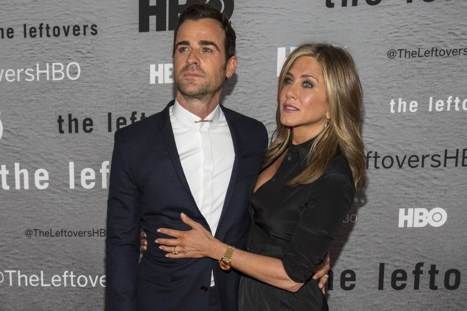 Justin Theroux and Jennifer Aniston arrive at season premiere of HBOs quotThe Leftoversquot in New York