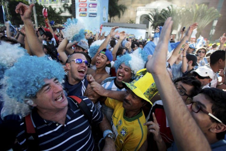 Argentina soccer fans celebrate