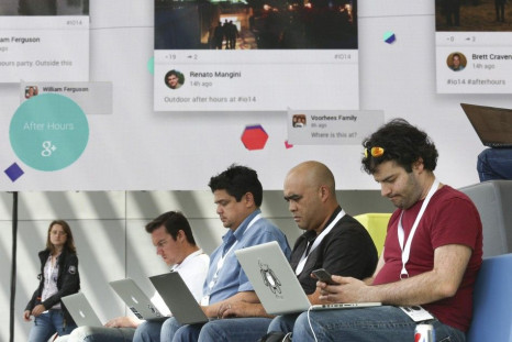 Laptop users at the Google I/O developers conference 
