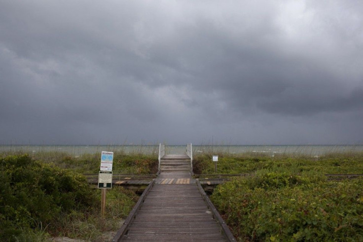 Storm clouds fill the sky as Hurricane Arthur looms offshore, in Myrtle Beach, South Carolina July 3, 2014. Arthur became the first hurricane of the 2014 Atlantic season on Thursday after sparking evacuations, closing beaches and tourist sites and disrupt