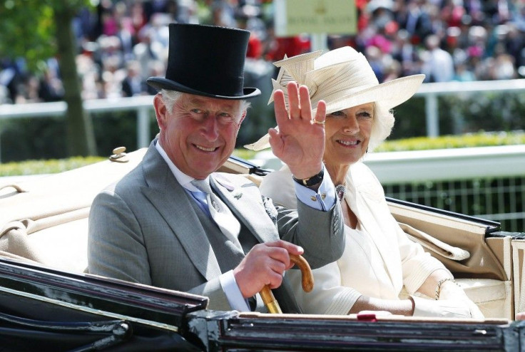 Prince Charles, the Prince of Wales and Duchess of Cornwall Camilla arrive for the second day of the Royal Ascot horse racing festival at Ascot, southern England