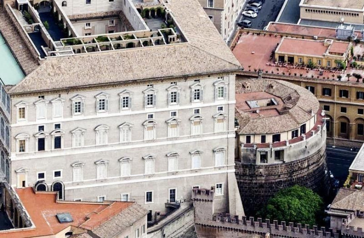 An exterior view of the tower of the Institute for Works of Religion (IOR) in Vatican City 