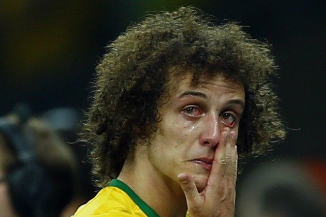 Brazil's David Luiz cries