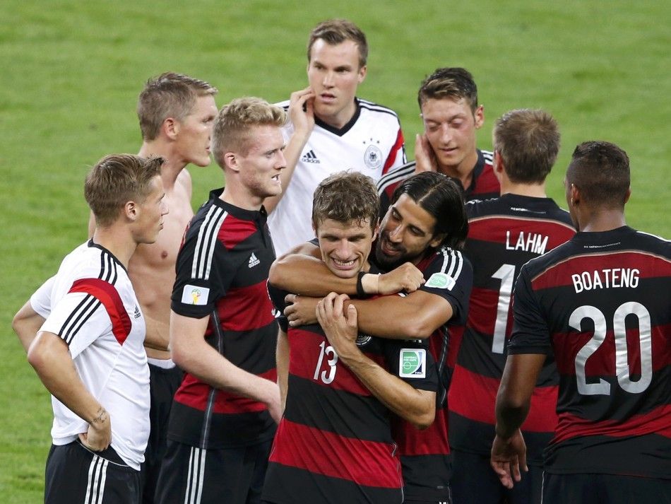 Germanys players celebrate