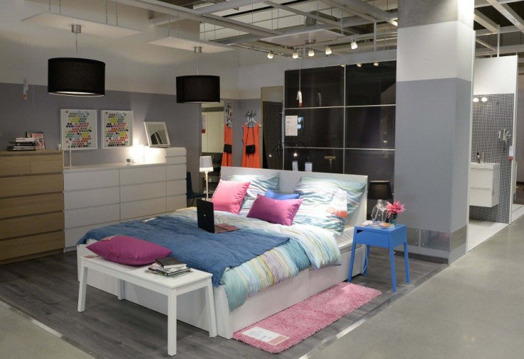 A bedroom set up is pictured in IKEA&#039;s first city centre store in Hamburg