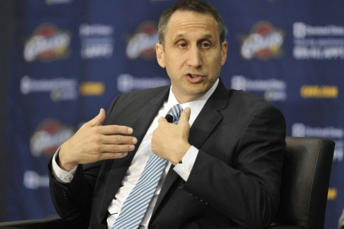 Jun 27, 2014; Independence, OH, USA; Cleveland Cavaliers head coach David Blatt speaks to the media at Cleveland Clinic Courts.