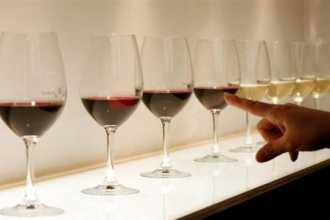 Glasses of wine are displayed at the Vinitaly wine expo in Verona April 3, 2009.