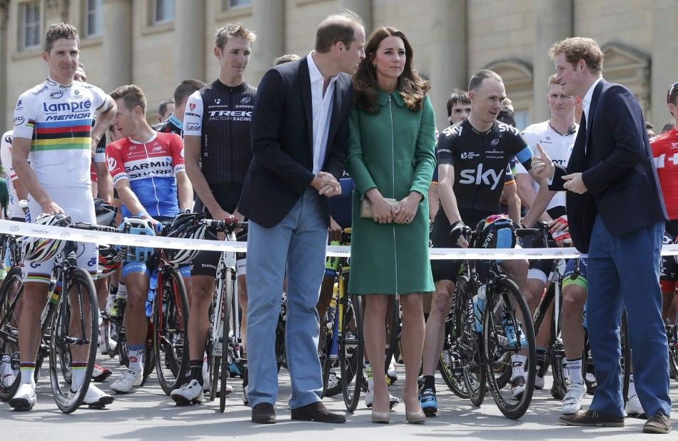Prince William, the Duke of Cambridge, his wife, Catherine, the Duchess of Cambridge and Prince Harry