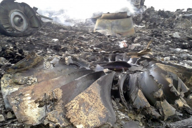 The site of a Malaysia Airlines Boeing 777 plane crash