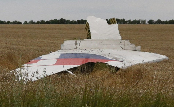 A part of the wreckage of a Malaysia Airlines Boeing 777