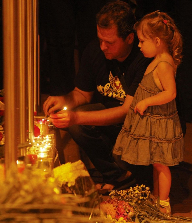 People Light Candles at the Dutch Embassy for Victims of Malaysia Airlines MH17, Which Crashed in Eastern Ukraine, in Kiev