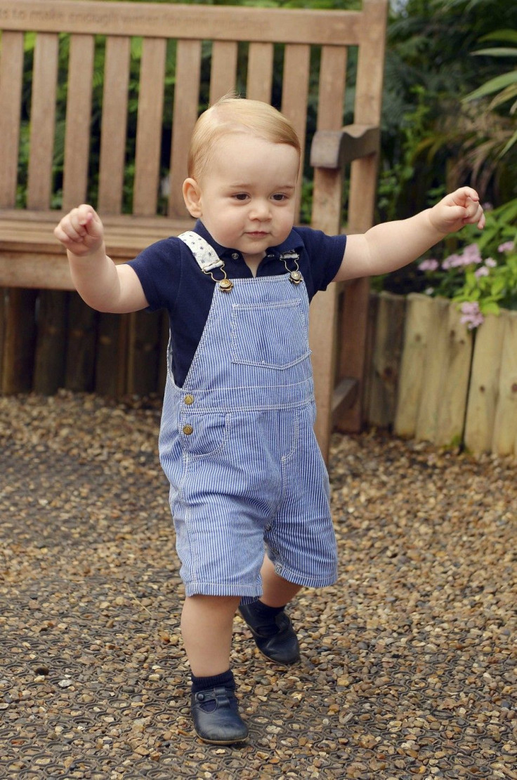 Britain's Prince George is seen ahead of his first birthday during a visit to the Sensational Butterflies exhibition at the Natural History Museum in London