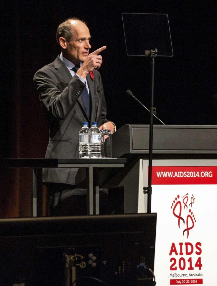 Grijns, Dutch Ambassador for Sexual and Reproductive Health and Rights and HIV/AIDS, speaks to delegates at 20th International AIDS Conference in Melbourne