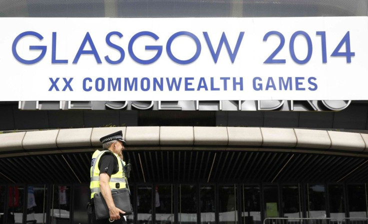 A police officer provides security in preparation for the Commonwealth Games in Glasgow, Scotland, July 21, 2014.