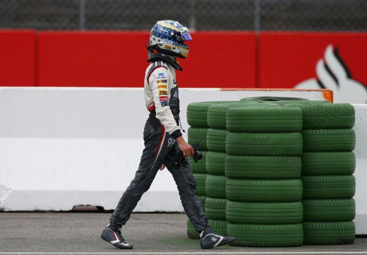 Sauber Formula One driver Adrian Sutil of Germany leaves the track after having technical problems with his car during the German F1 Grand Prix at the Hockenheim racing circuit, July 20, 2014