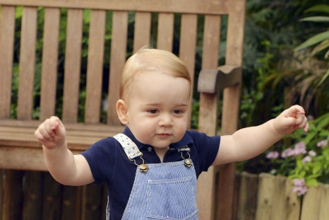 Britain's Prince George is seen ahead of his first birthday during a visit to the Sensational Butterflies exhibition at the Natural History Museum in London