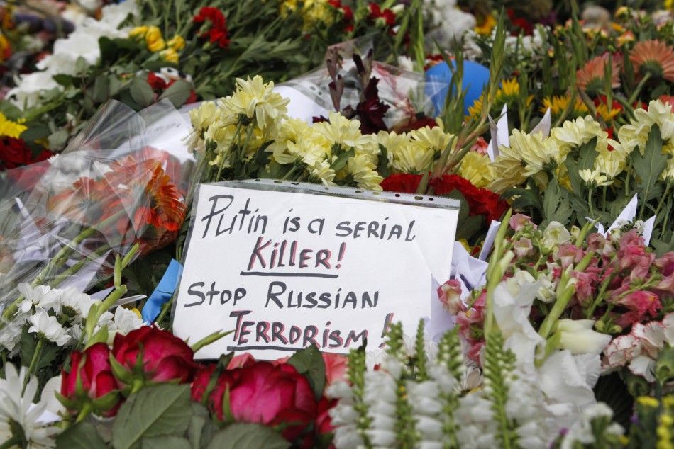 Malaysian Airlines Flight MH17 Memorial Outside the Dutch Embassy in Moscow