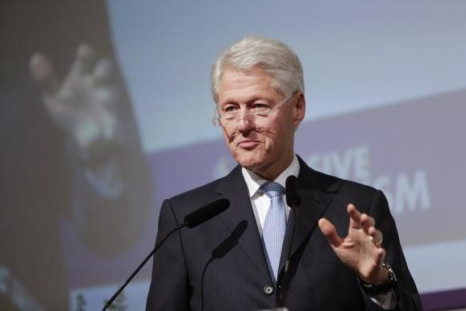 Former U.S. President Bill Clinton gives a keynote address at a conference on &quot;inclusive capitalism&quot; in London