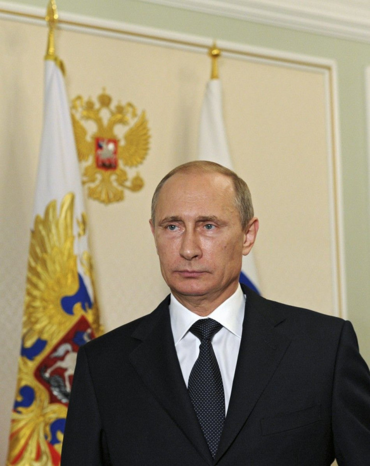Russian President Vladimir Putin makes a televised statement 