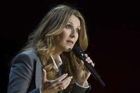 Singer Celine Dion responds to a question from a reporter