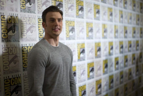 Cast member Chris Evans poses at a press line for the movie &quot;Avengers: Age of Ultron&quot; during the 2014 Comic-Con International Convention in San Diego, California July 26, 2014.