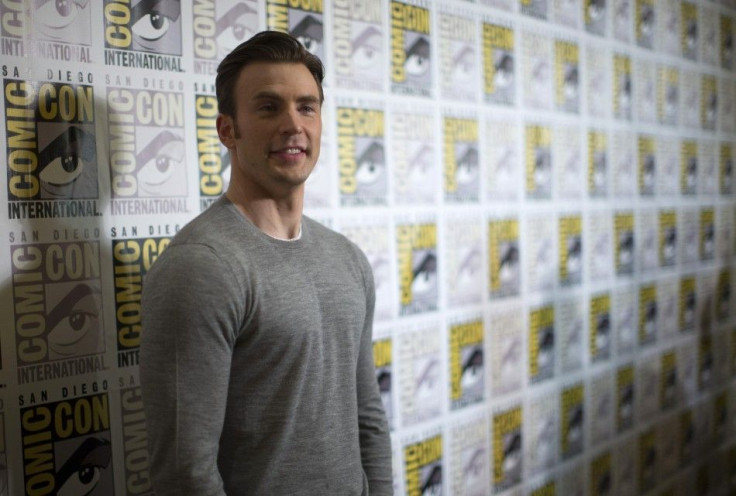 Cast member Chris Evans poses at a press line for the movie &quot;Avengers: Age of Ultron&quot; during the 2014 Comic-Con International Convention in San Diego, California July 26, 2014.