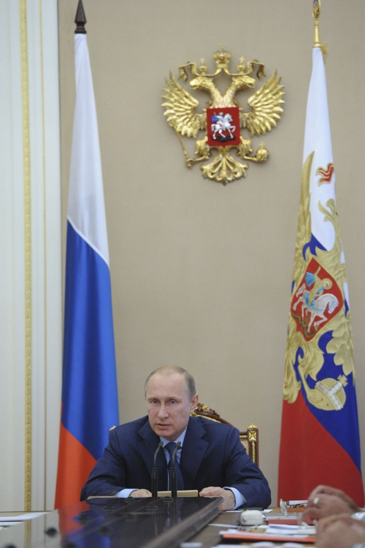 Russian President Putin At a Meeting in Moscow's Kremlin