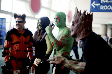 Costumed attendees dressed as characters from Guardians of the Galaxy are seen during the 2014 Comic-Con International Convention in San Diego, California July 24, 2014.