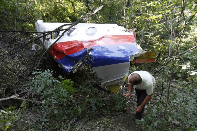 A man walks past wreckage at the crash site of Malaysia Airlines Flight MH17 near the village of Hrabove (Grabovo), Donetsk region July 26, 2014. Nearly 300 people, 193 of them Dutch citizens, were killed when the Malaysia Airlines plane en route from Ams