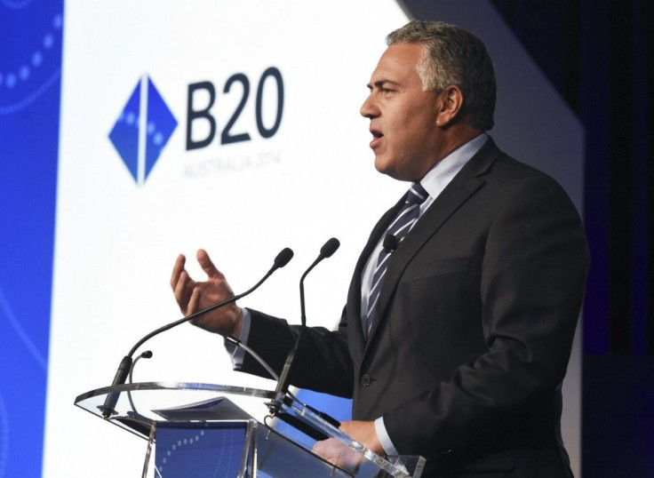 Australia&#039;s Treasurer Joe Hockey speaks during the B20 Summit in Sydney July 18, 2014.