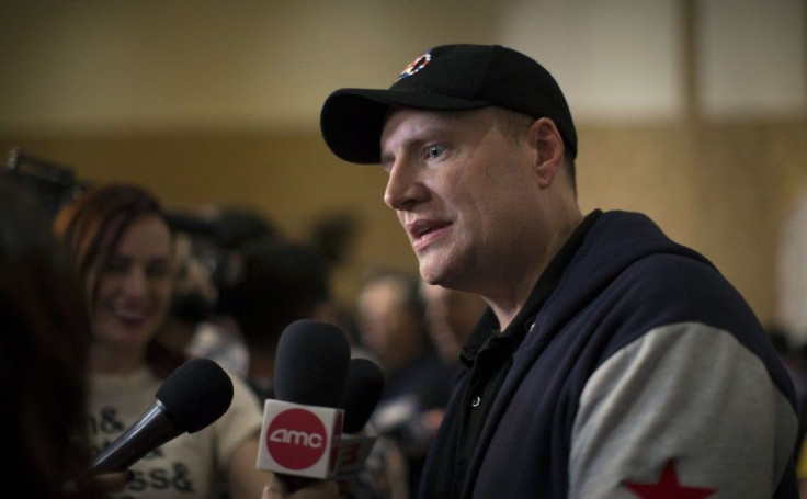 Kevin Feige, president of Marvel Studios, is interviewed at a Marvel press line during the 2014 Comic-Con International Convention in San Diego, California July 26, 2014.