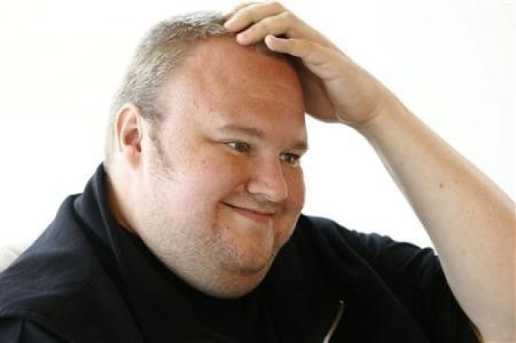Kim Dotcom speaks during an interview with Reuters in Auckland 