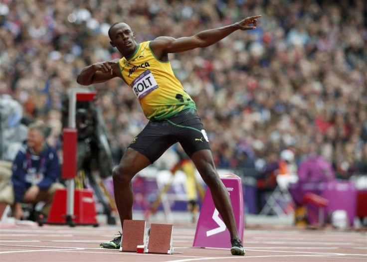 Jamaica&#039;s Usain Bolt poses before his men&#039;s 200m round 1 heat.