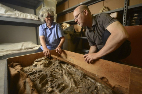 Dr. Janet Monge (L), Curator-in-Charge, Physical Anthropology Section of the Penn Museum and Dr. William Hafford,