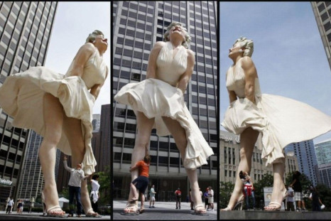 The sculpture &quot;Forever Marilyn&quot; by artist Seward Johnson is based on a scene from the movie ‘Seven Year Itch’ and will be on display until next spring. The sculpture &quot;Forever Marilyn&quot; by artist Seward Johnson is based on a scene from t