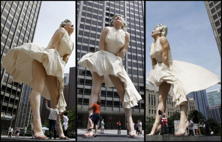 The sculpture &quot;Forever Marilyn&quot; by artist Seward Johnson is based on a scene from the movie ‘Seven Year Itch’ and will be on display until next spring. The sculpture &quot;Forever Marilyn&quot; by artist Seward Johnson is based on a scene from t