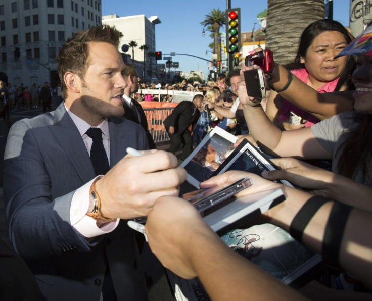 Chris Pratt Signs Autographs At The Premiere Of 'Guardians Of The Galaxy' In Hollywood