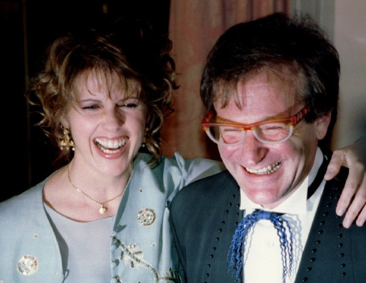File photo of Pam Dawber sharing a laugh with actor Robin Williams in New York