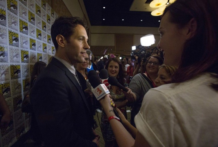 Cast Member Rudd Is Interviewed At A Press Line For 'Ant-Man' During The 2014 Comic-Con International Convention In San Diego