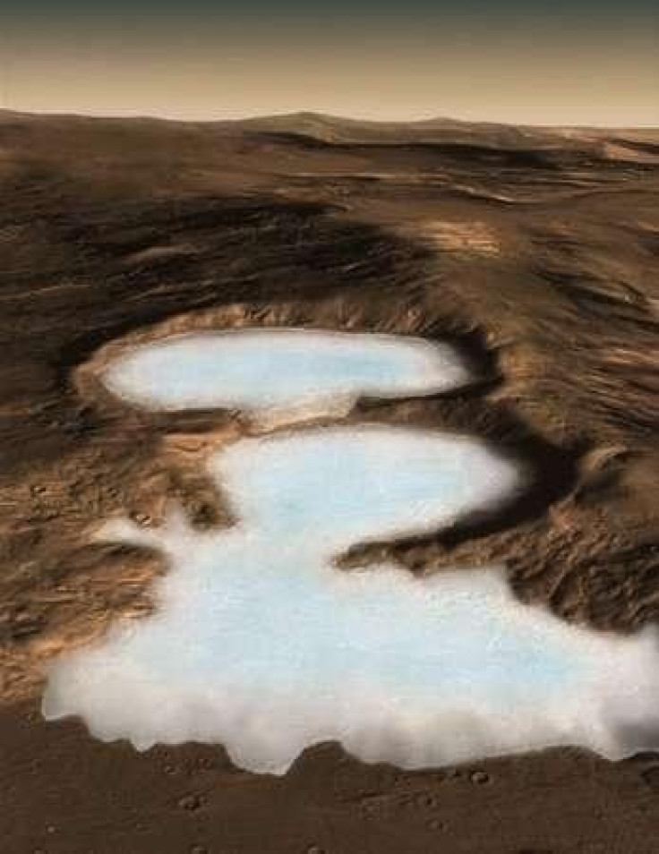 An artist's conception shows what NASA's Mars Reconnaissance Orbiter has revealed