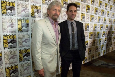 Cast Members Douglas And Rudd Pose At A Press Line For The Movie 'Ant-Man' During The 2014 Comic-Con International Convention In San Diego