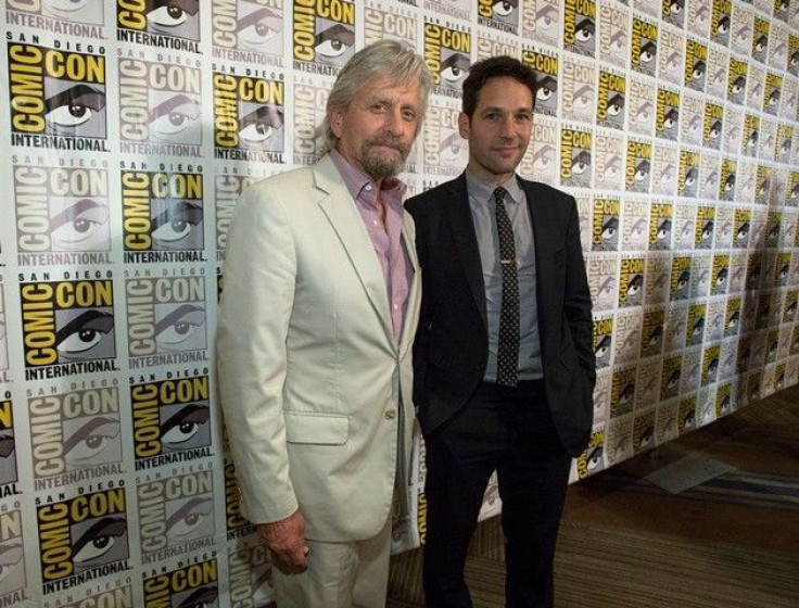 Cast Members Douglas And Rudd Pose At A Press Line For The Movie 'Ant-Man' During The 2014 Comic-Con International Convention In San Diego