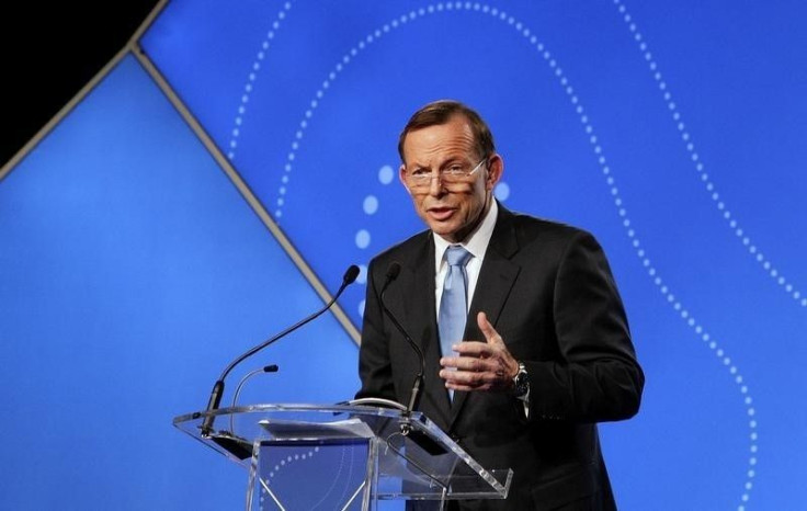 Australian PM Abbott delivers keynote speech during B20 Summit in Sydney