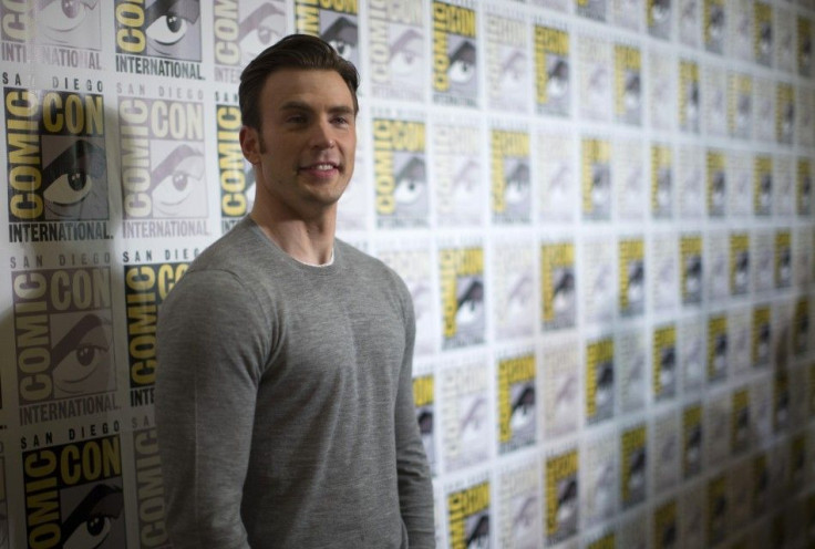 Cast Member Chris Evans Poses At  A Press Line For The Movie &#039;Avengers: Age of Ultron.&#039;