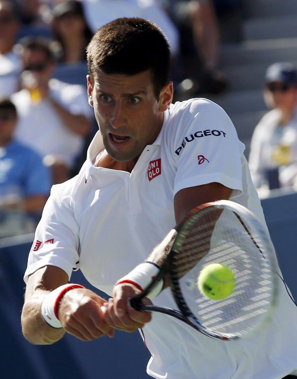 Novak Djokovic of Serbia hits 
