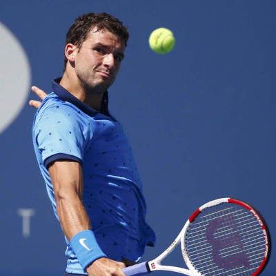 Grigor Dimitrov of Bulgaria hits a return to Dudi Sela of Israel during their match at the 2014 U.S. Open tennis tournament in New York, August 29, 2014. REUTERS/Adam Hunger