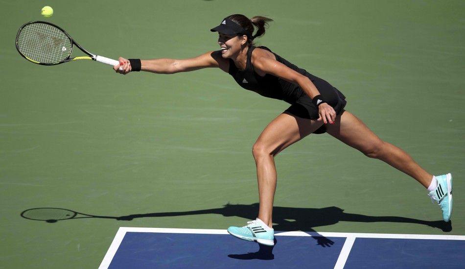 Ana Ivanovic of Serbia hits a return to Karolina Pliskova of the Czech Republic during their match at the 2014 U.S. Open tennis tournament in New York, August 28, 2014. REUTERSAdam Hunger 