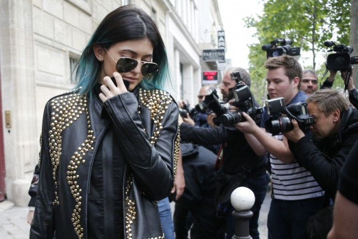 Kylie Jenner leaves an apartment building in Paris